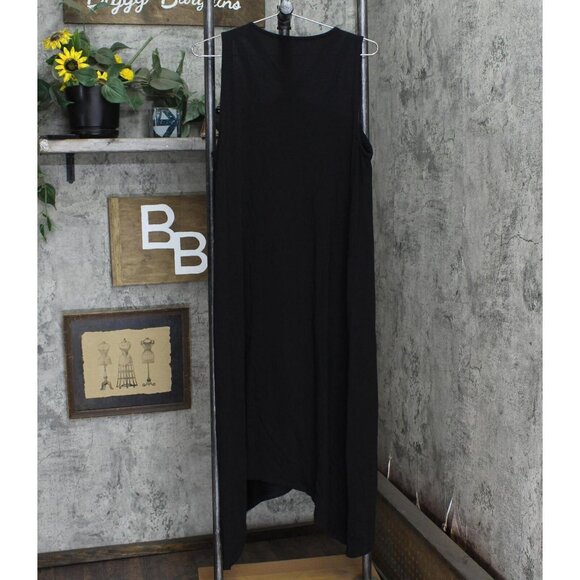 Anne Klein Sport Sport Womens Knit Flowy Strappy Front Unlined Dress Black L - Picture 2 of 5